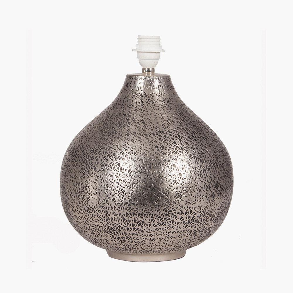 SOUK ANTIQUE SILVER HAMMERED METAL TABLE LAMP BASE-Pacific Lifestyle-South Charlotte Fine Lighting