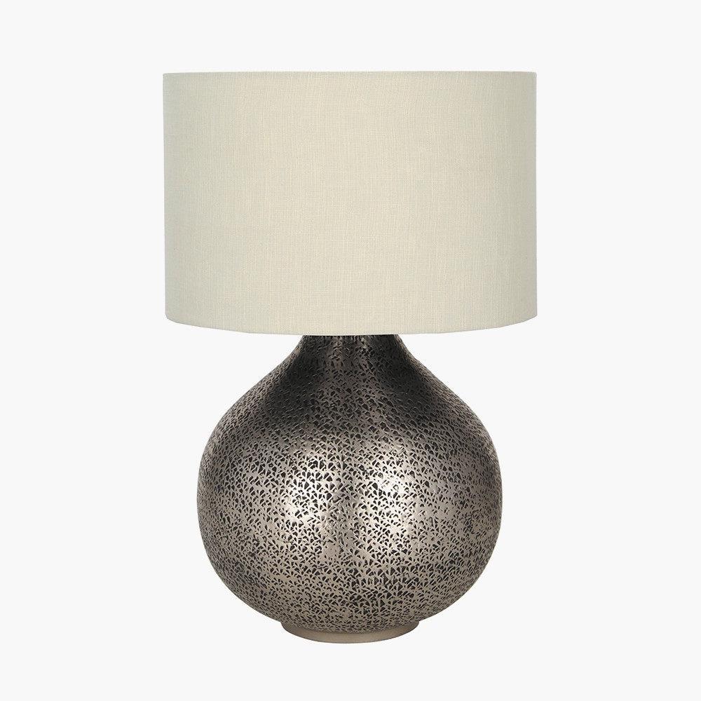 SOUK ANTIQUE SILVER HAMMERED METAL TABLE LAMP BASE-Pacific Lifestyle-South Charlotte Fine Lighting