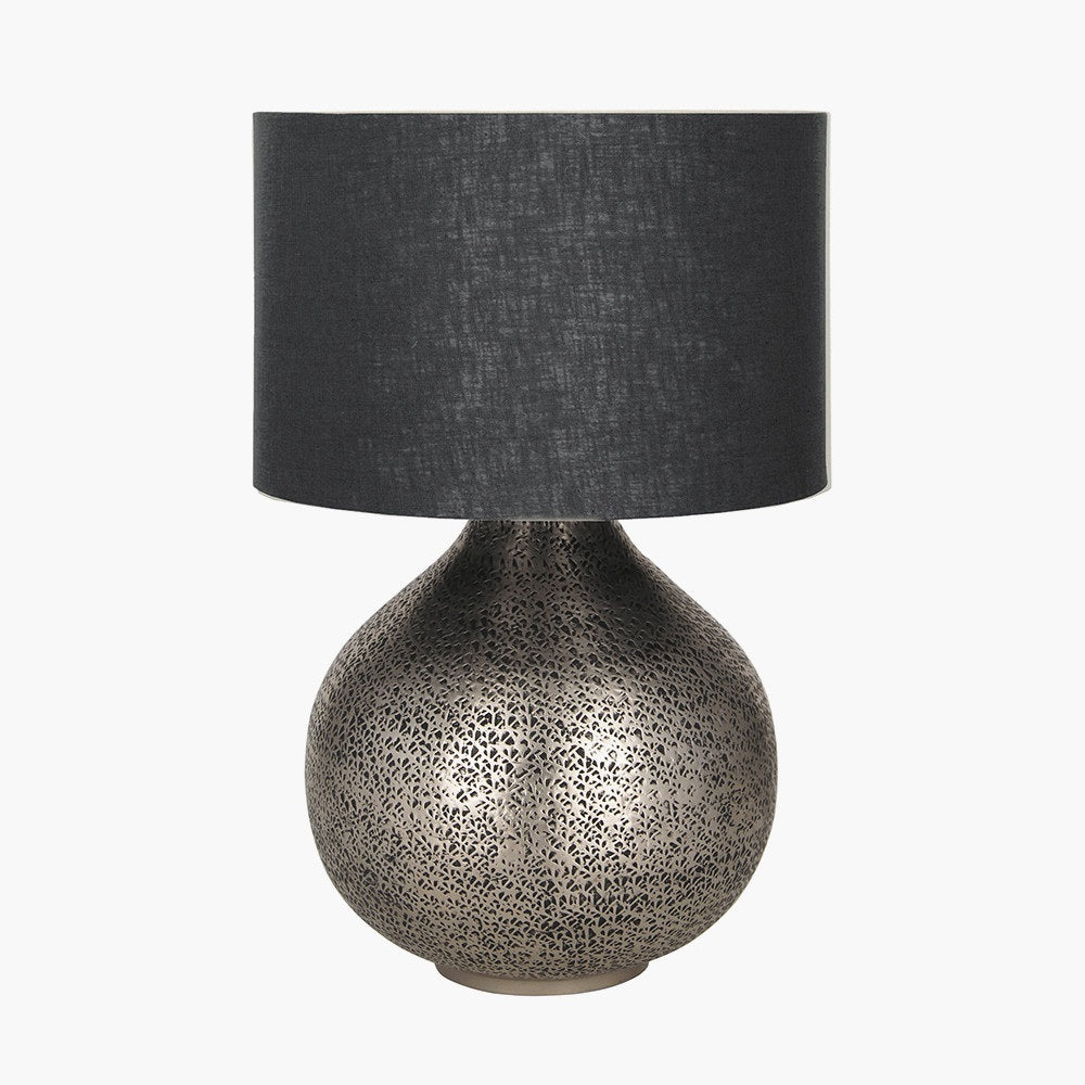 SOUK ANTIQUE SILVER HAMMERED METAL TABLE LAMP BASE-Pacific Lifestyle-South Charlotte Fine Lighting