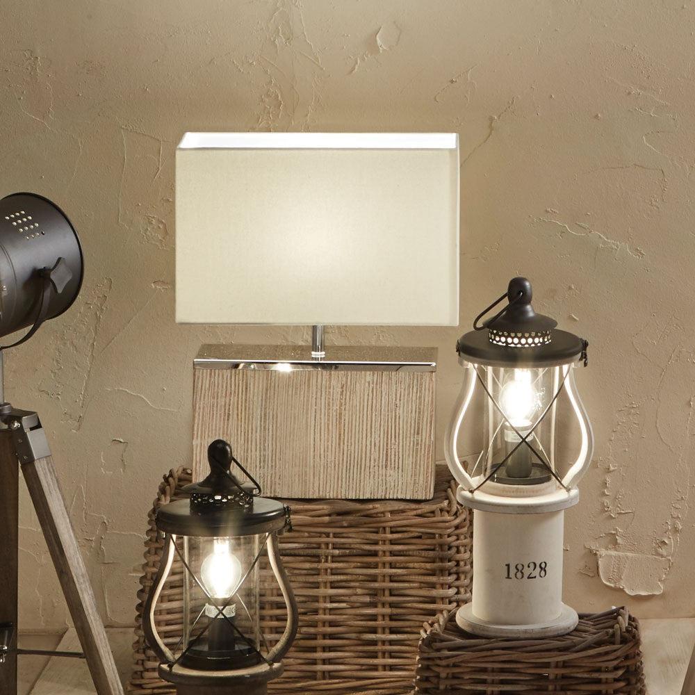 HAMPTON WHITE WASH WOOD TABLE LAMP AND LAMPSHADE-Pacific Lifestyle-South Charlotte Fine Lighting