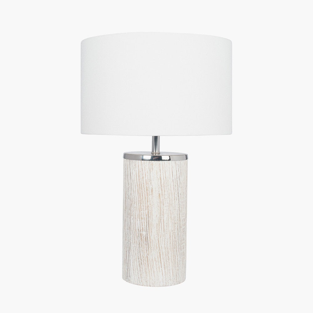 HALEY WHITE WASH WOOD COLUMN TABLE LAMP AND LAMPSHADE-Pacific Lifestyle-South Charlotte Fine Lighting