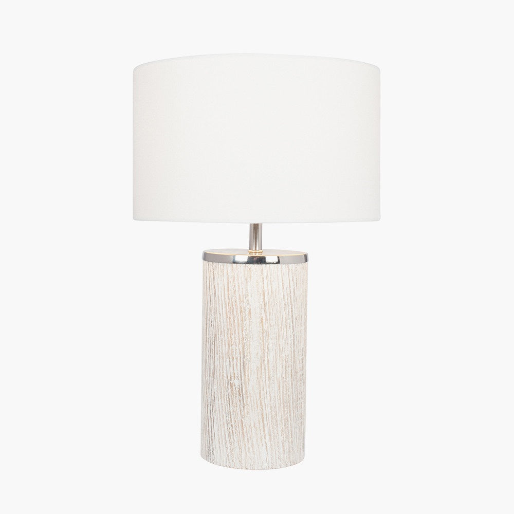 HALEY WHITE WASH WOOD COLUMN TABLE LAMP AND LAMPSHADE-Pacific Lifestyle-South Charlotte Fine Lighting