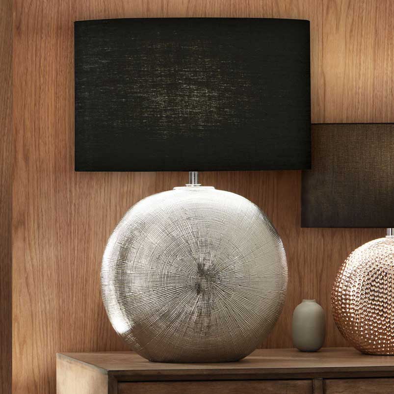ALPHA SILVER TEXTURED CERAMIC TABLE LAMP-Pacific Lifestyle-South Charlotte Fine Lighting