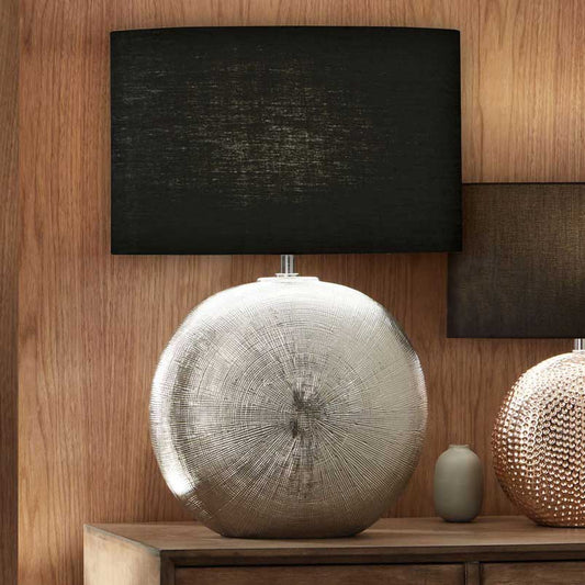 ALPHA SILVER TEXTURED CERAMIC TABLE LAMP-Pacific Lifestyle-South Charlotte Fine Lighting