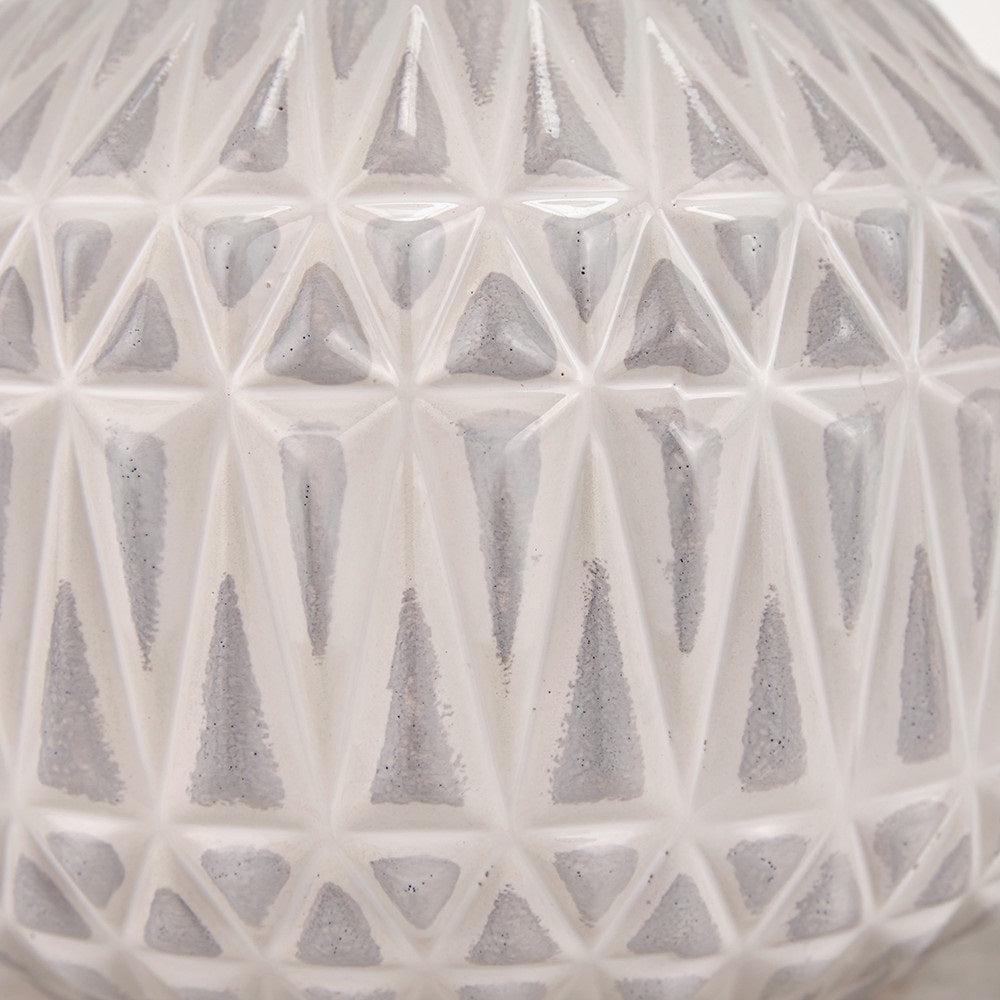 ANNELI WARM WHITE AZTEC TECTURE TABLE LAMP WITH LAMPSHADE-Pacific Lifestyle-South Charlotte Fine Lighting