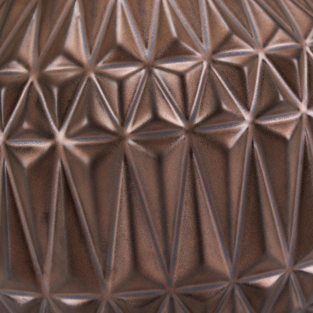 ANNELI BRONZE AZTEC TEXTURE CERAMIC TABLE LAMP WITH LAMPSHADE-Pacific Lifestyle-South Charlotte Fine Lighting