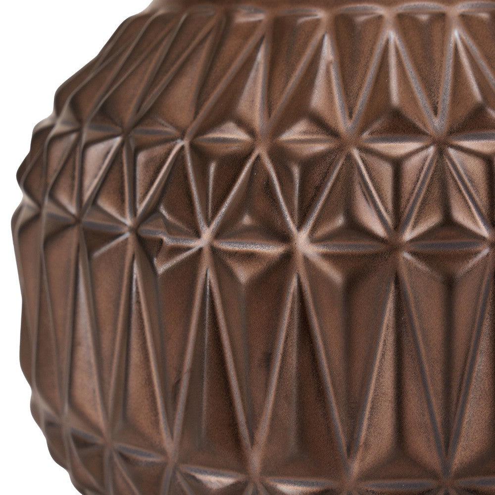 ANNELI BRONZE AZTEC TEXTURE CERAMIC TABLE LAMP WITH LAMPSHADE-Pacific Lifestyle-South Charlotte Fine Lighting
