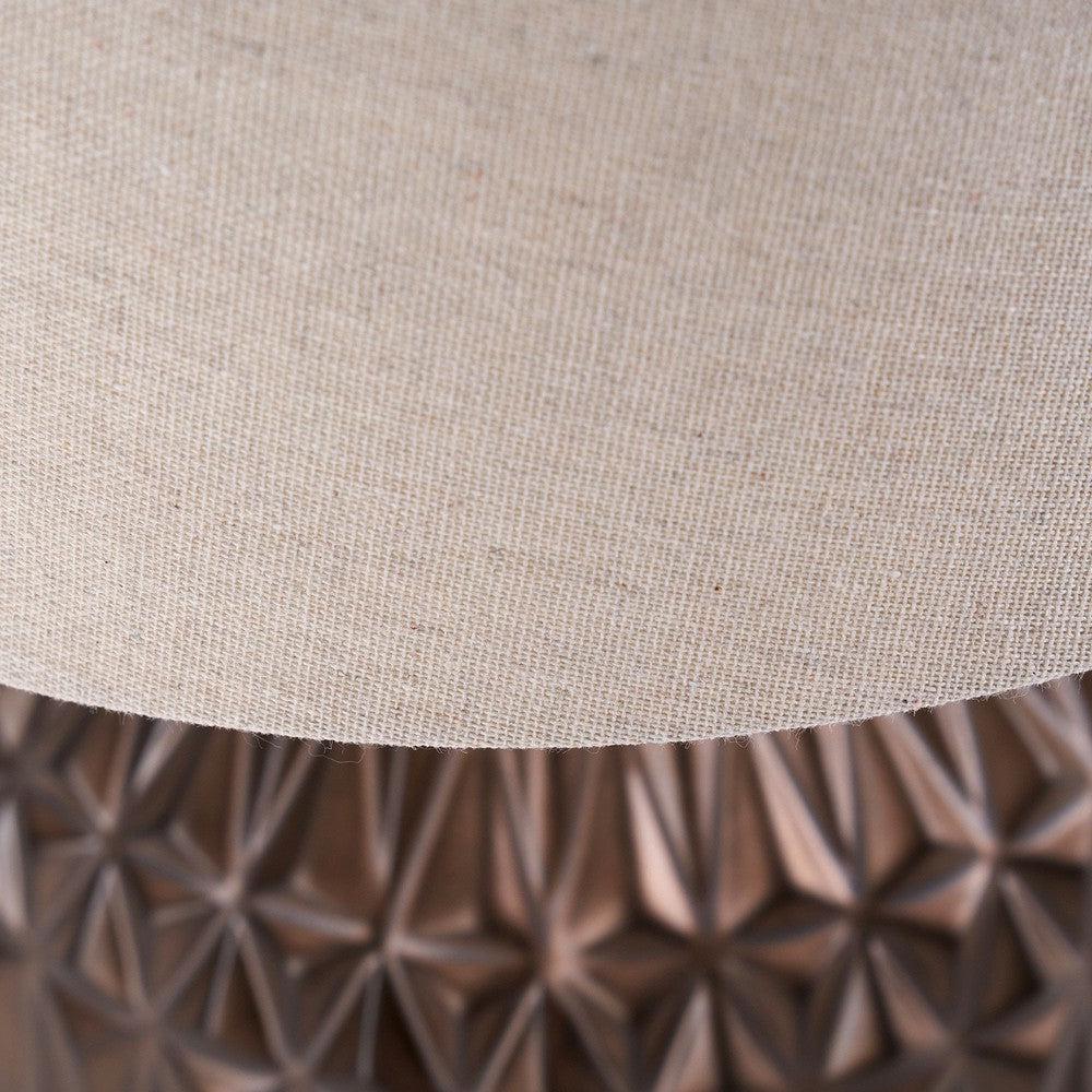 ANNELI BRONZE AZTEC TEXTURE CERAMIC TABLE LAMP WITH LAMPSHADE-Pacific Lifestyle-South Charlotte Fine Lighting
