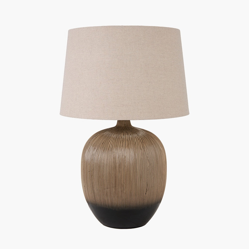 GRETA BLACK TEXTURED CERAMIC TABLE LAMP WITH LAMPSHADE-Pacific Lifestyle-South Charlotte Fine Lighting