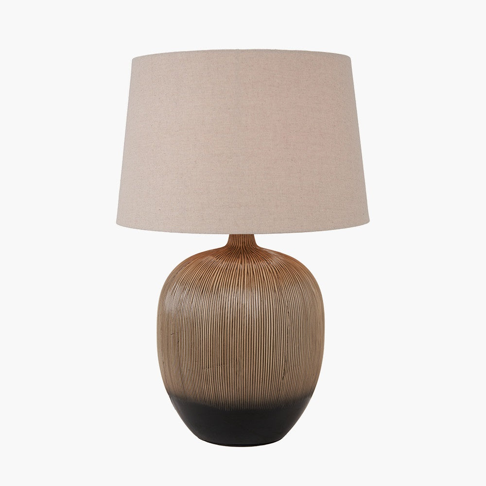 GRETA BLACK TEXTURED CERAMIC TABLE LAMP WITH LAMPSHADE-Pacific Lifestyle-South Charlotte Fine Lighting