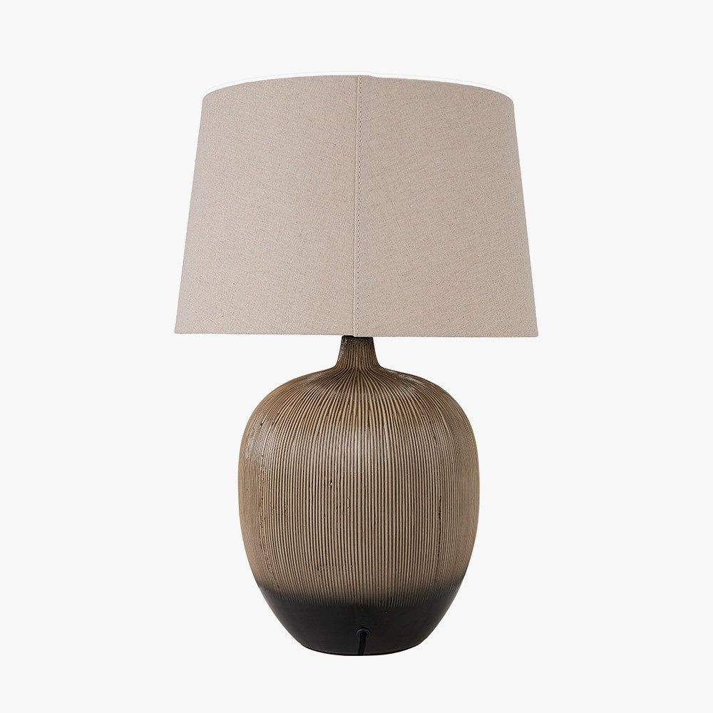 GRETA BLACK TEXTURED CERAMIC TABLE LAMP WITH LAMPSHADE-Pacific Lifestyle-South Charlotte Fine Lighting