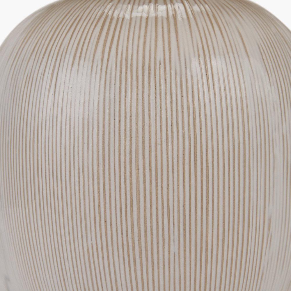 GRETA NATURAL AND CREAM TEXTURED CERAMIC TABLE LAMP WITH LAMPSHADE-Pacific Lifestyle-South Charlotte Fine Lighting