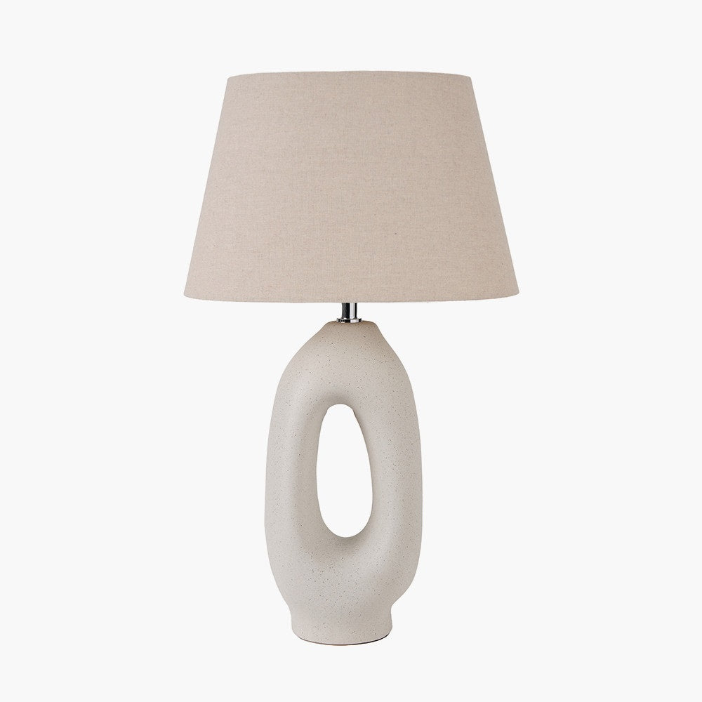 LAILA NATURAL ORGANIC TALL CERAMIC TABLE LAMP WITH LAMPSHADE-Pacific Lifestyle-South Charlotte Fine Lighting