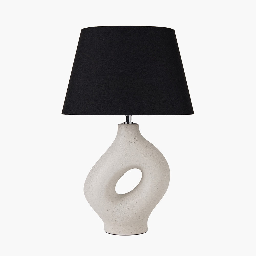 ULLA MONOCHROME ORGANIC CERAMIC TABLE LAMP WITH LAMPSHADE-Pacific Lifestyle-South Charlotte Fine Lighting