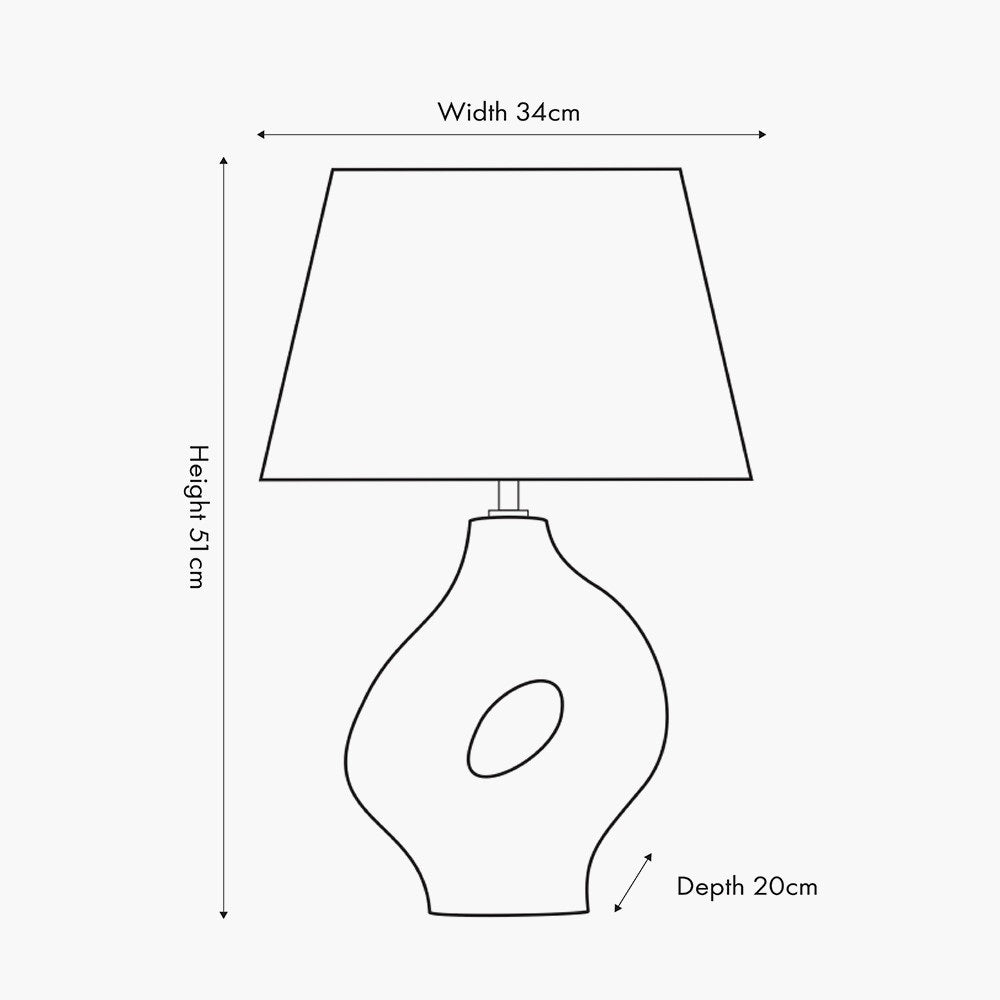 ULLA MONOCHROME ORGANIC CERAMIC TABLE LAMP WITH LAMPSHADE-Pacific Lifestyle-South Charlotte Fine Lighting
