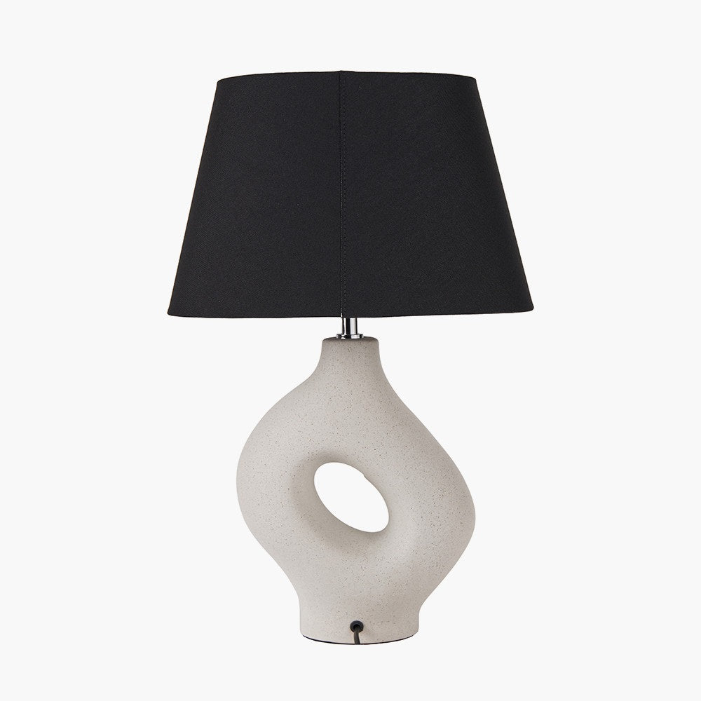 ULLA MONOCHROME ORGANIC CERAMIC TABLE LAMP WITH LAMPSHADE-Pacific Lifestyle-South Charlotte Fine Lighting