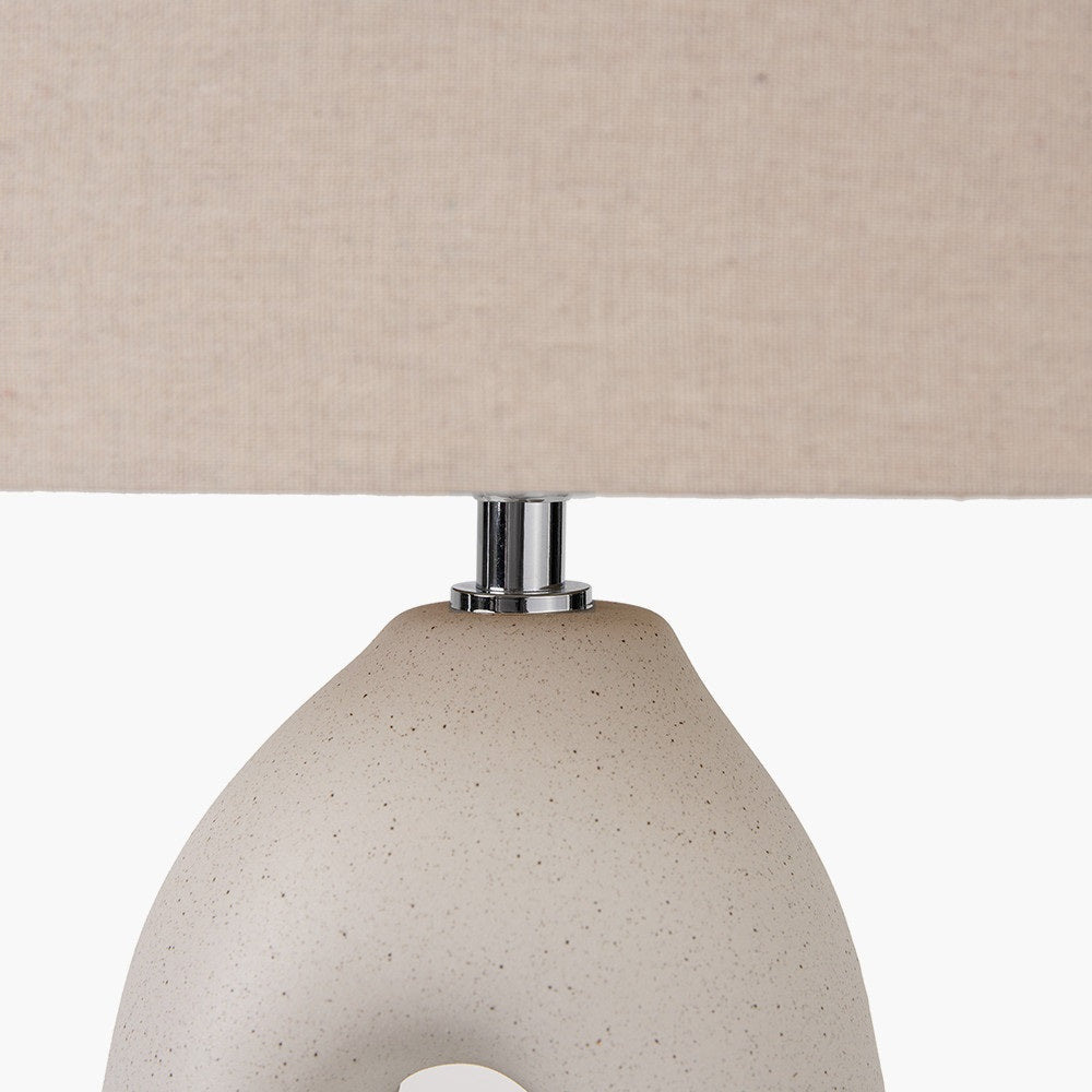 LAILA NATURAL ORGANIC TALL CERAMIC TABLE LAMP WITH LAMPSHADE-Pacific Lifestyle-South Charlotte Fine Lighting