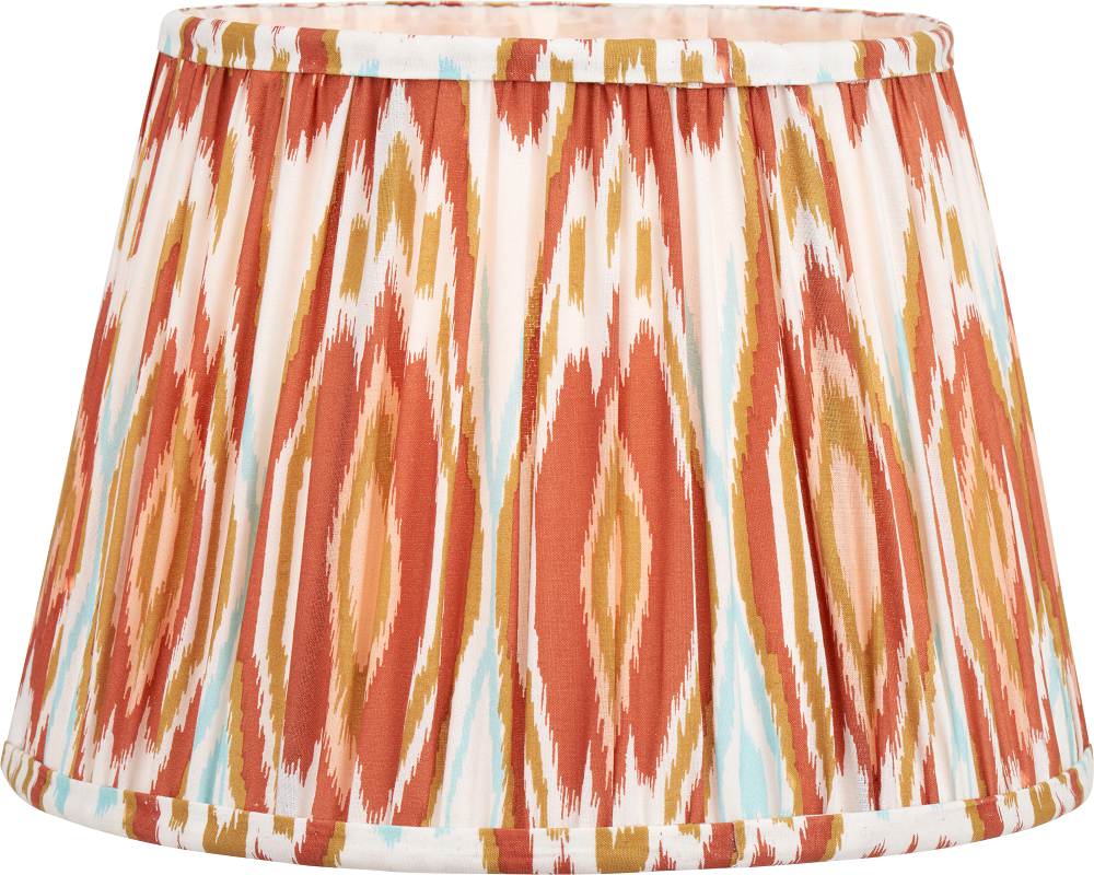 Izara 30cm Cinnamon Ikat Patterned Mushroom Pleat Tapered Lampshade
