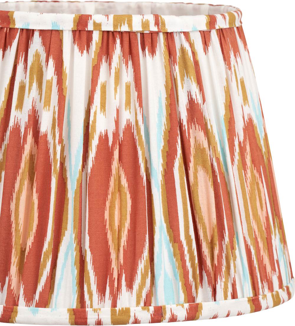 Izara 30cm Cinnamon Ikat Patterned Mushroom Pleat Tapered Lampshade