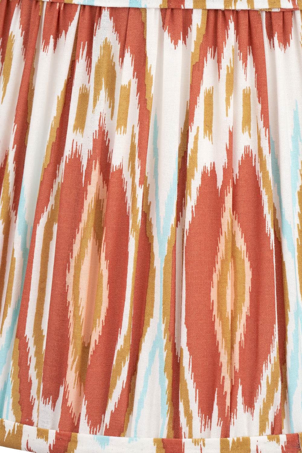 Izara 30cm Cinnamon Ikat Patterned Mushroom Pleat Tapered Lampshade