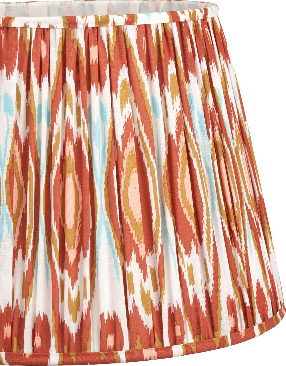 Izara 35cm Cinnamon Ikat Patterned Mushroom Pleat Tapered Lampshade