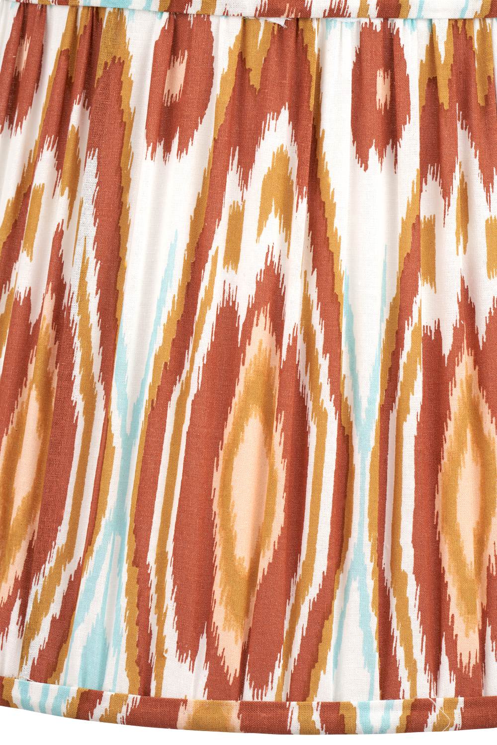 Izara 35cm Cinnamon Ikat Patterned Mushroom Pleat Tapered Lampshade