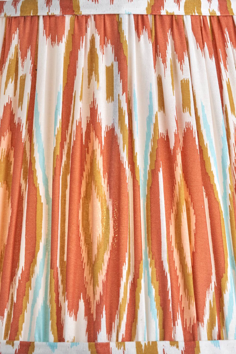 Izara 35cm Cinnamon Ikat Patterned Mushroom Pleat Tapered Lampshade
