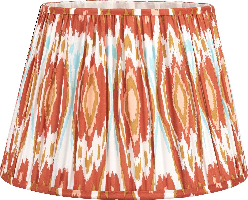 Izara 40cm Cinnamon Ikat Patterned Mushroom Pleat Tapered Lampshade