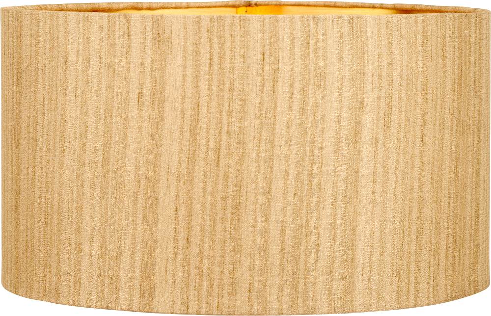 Stellan 40cm Gold Slubbed Faux Silk Gold Lined Cylinder Lampshade