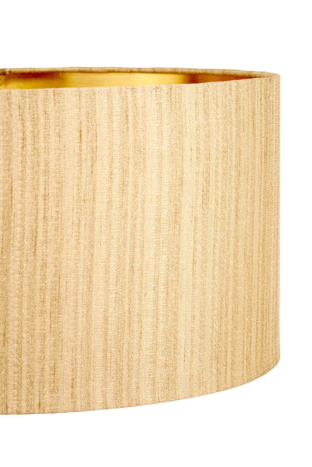 Stellan 40cm Gold Slubbed Faux Silk Gold Lined Cylinder Lampshade
