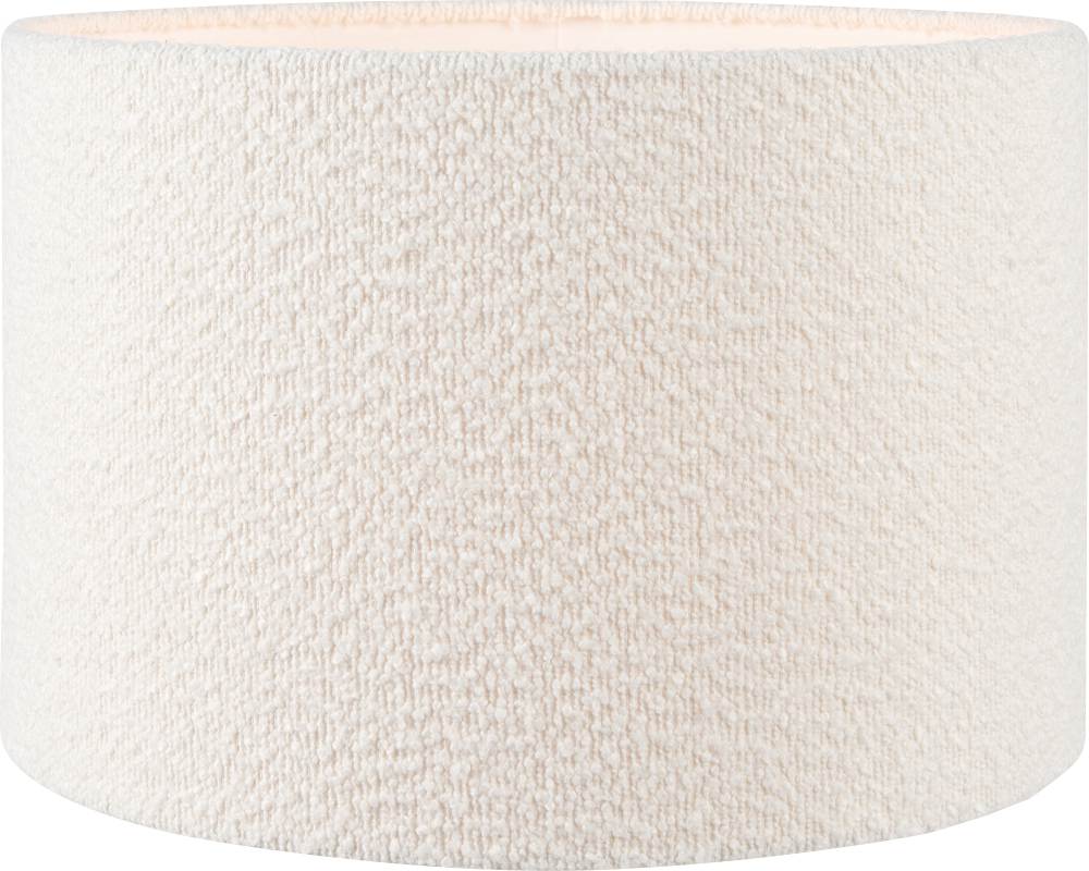 Rouen 45cm White Boucle Cylinder Lampshade