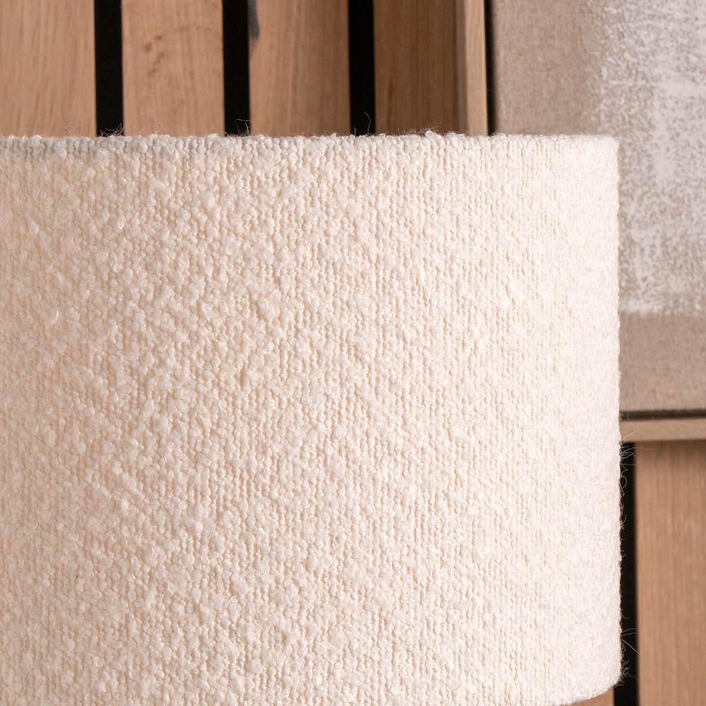 Rouen 50cm White Boucle Cylinder Lampshade