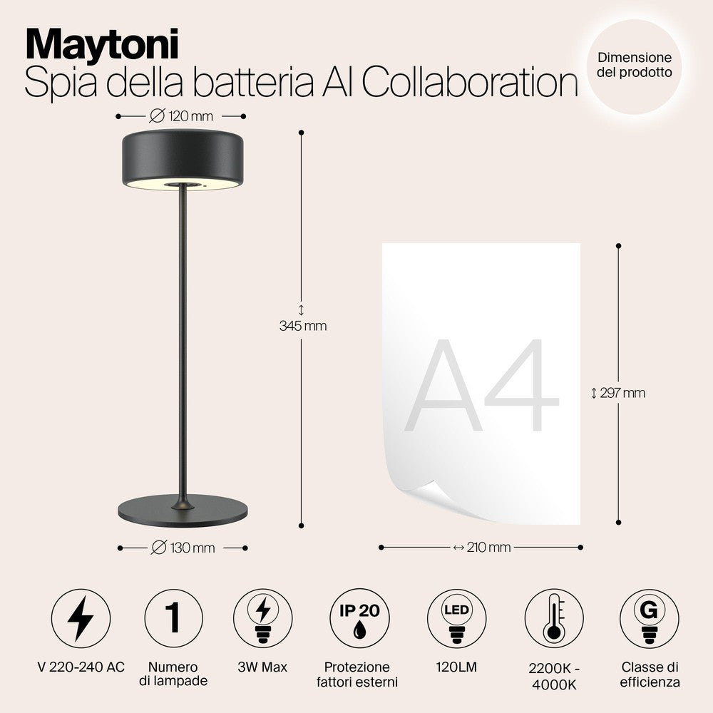 AI Collaboration Table Lamp In Black-Maytoni-South Charlotte Fine Lighting