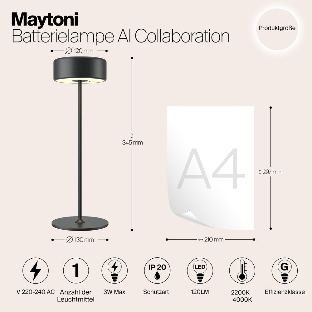 AI Collaboration Table Lamp In Black-Maytoni-South Charlotte Fine Lighting