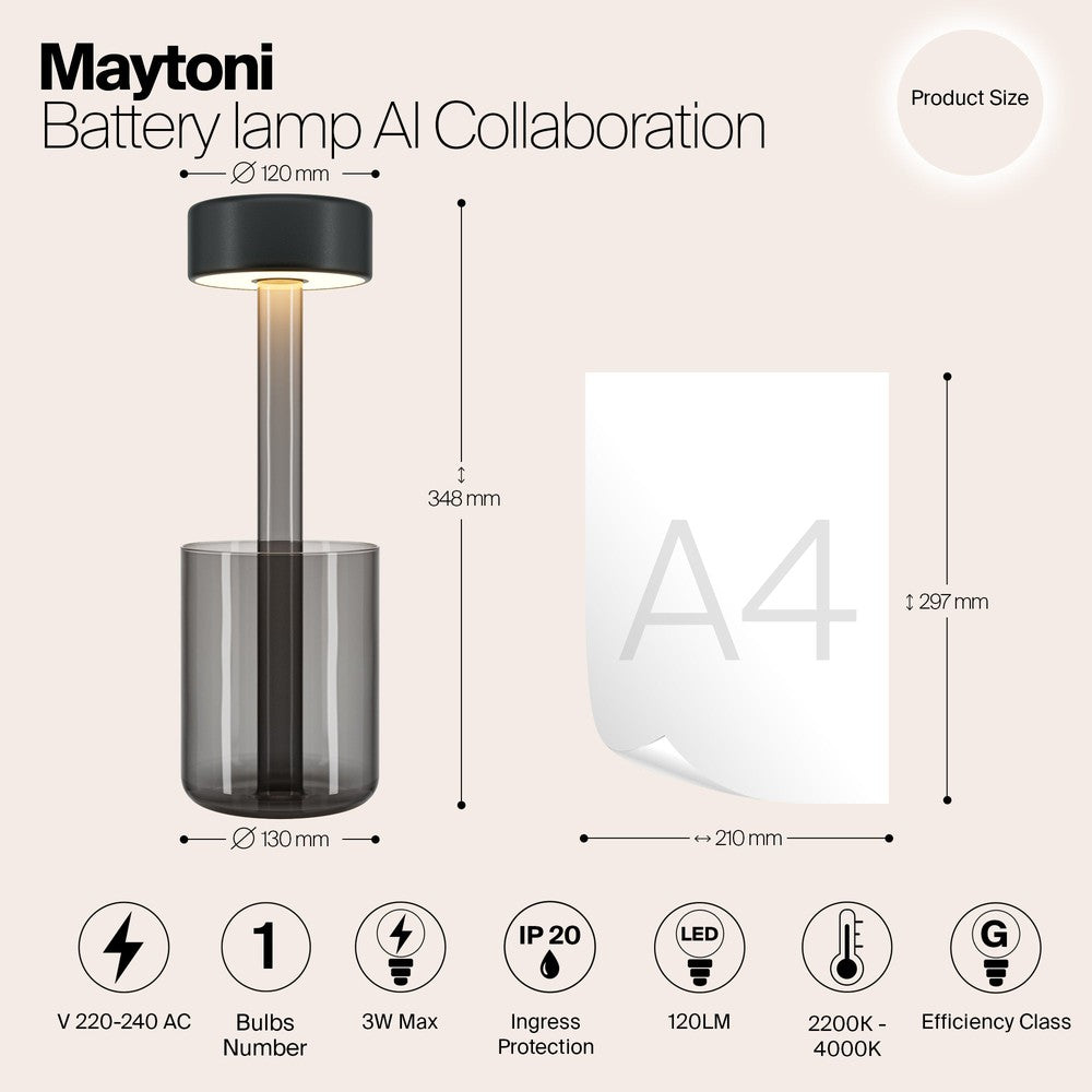 AI Collaboration Table Lamp In Grey-Maytoni-South Charlotte Fine Lighting