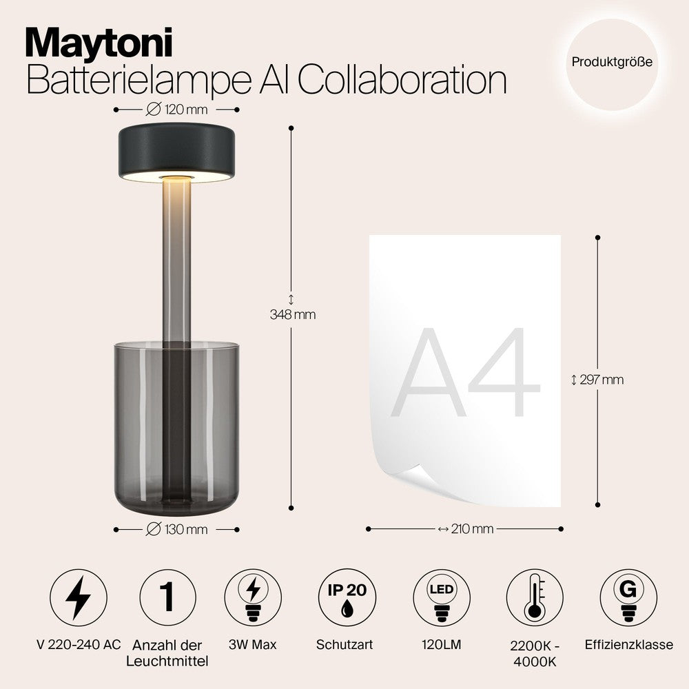 AI Collaboration Table Lamp In Grey-Maytoni-South Charlotte Fine Lighting