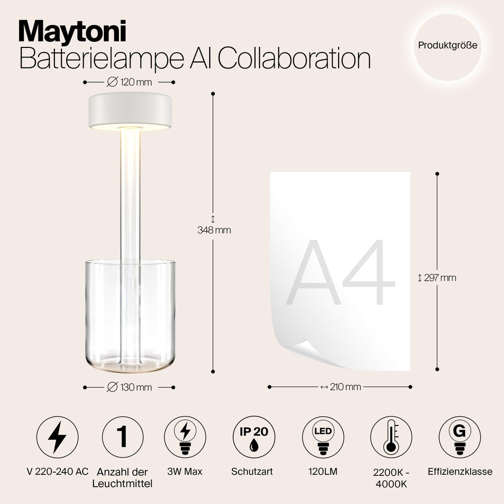 AI Collaboration Table Lamp In White And Clear-Maytoni-South Charlotte Fine Lighting