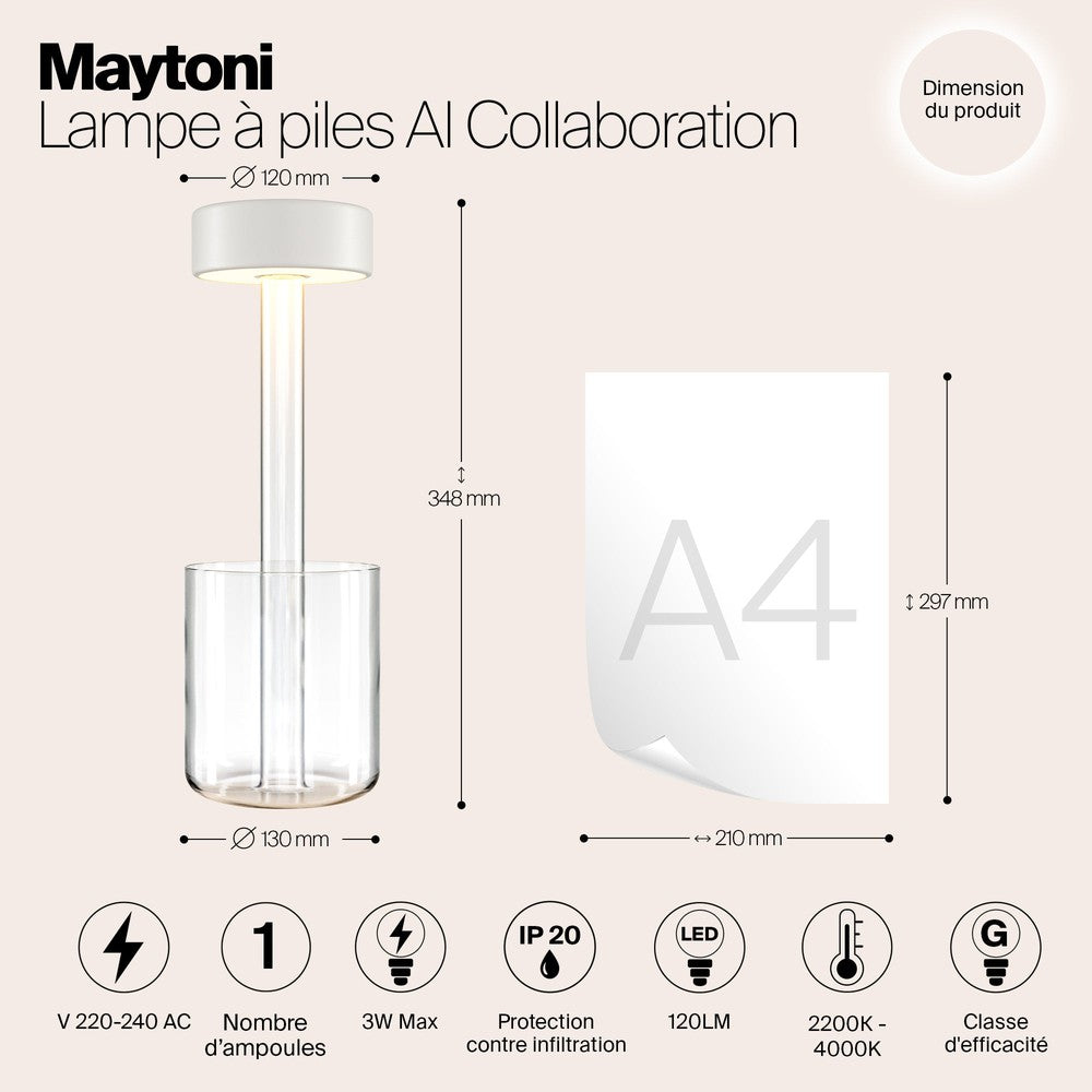 AI Collaboration Table Lamp In White And Clear-Maytoni-South Charlotte Fine Lighting