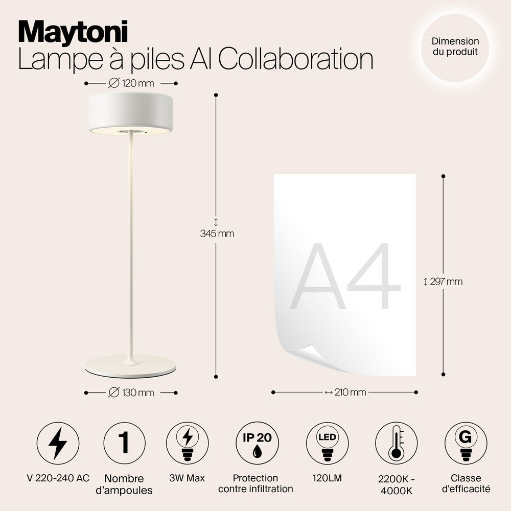 AI Collaboration Table Lamp In White-Maytoni-South Charlotte Fine Lighting
