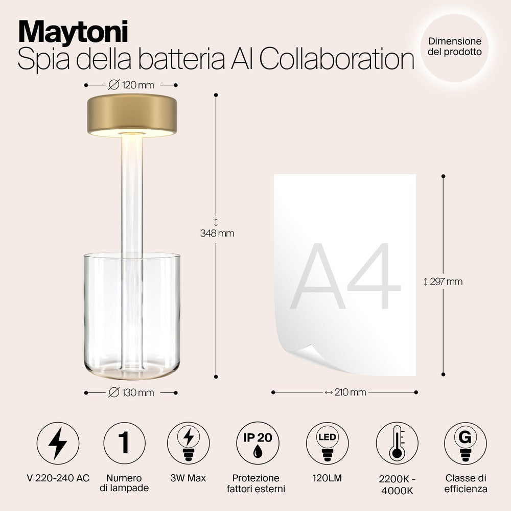 AI Collaboration Table Lamp With Gold And Clear Styling-Maytoni-South Charlotte Fine Lighting