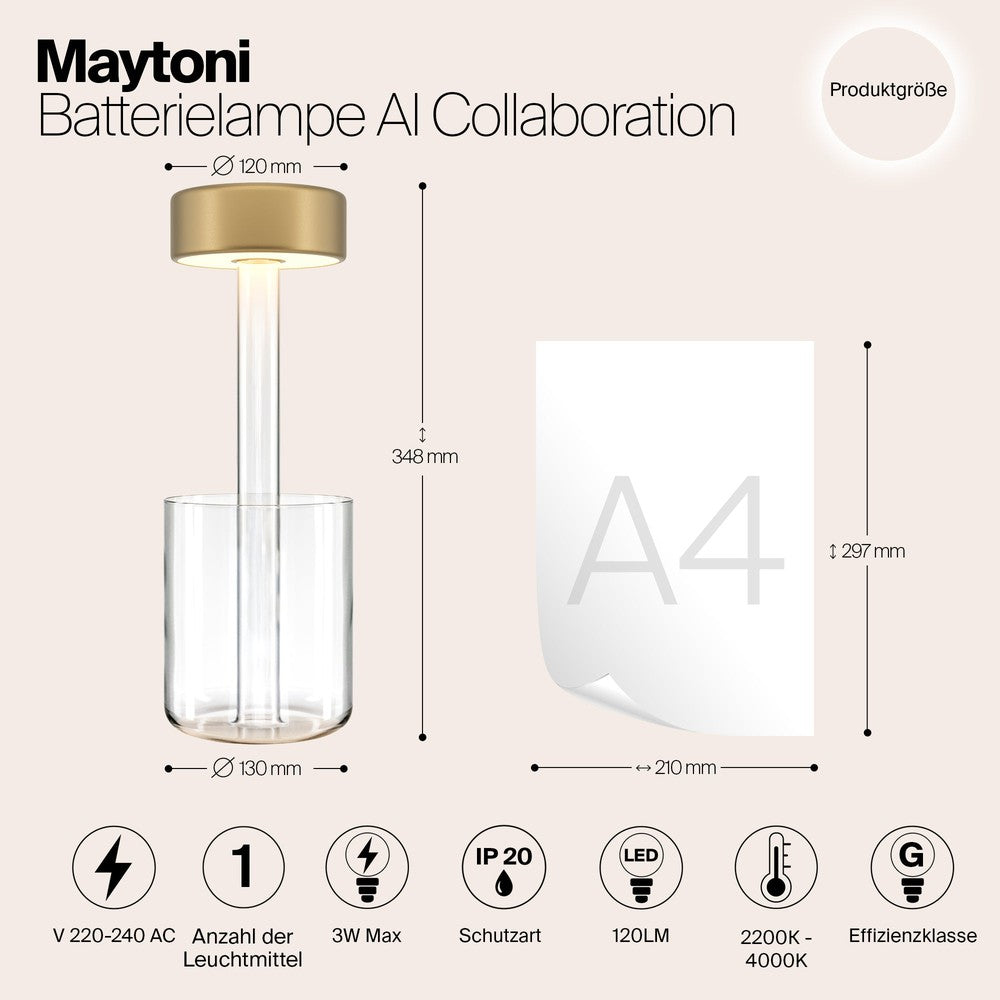 AI Collaboration Table Lamp With Gold And Clear Styling-Maytoni-South Charlotte Fine Lighting