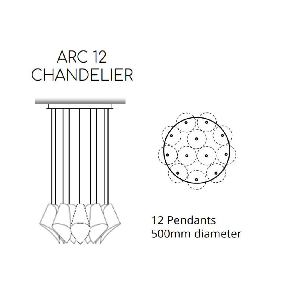 ARC 12 CHANDELIER IN BRASS OR COPPER-Arcform-South Charlotte Fine Lighting