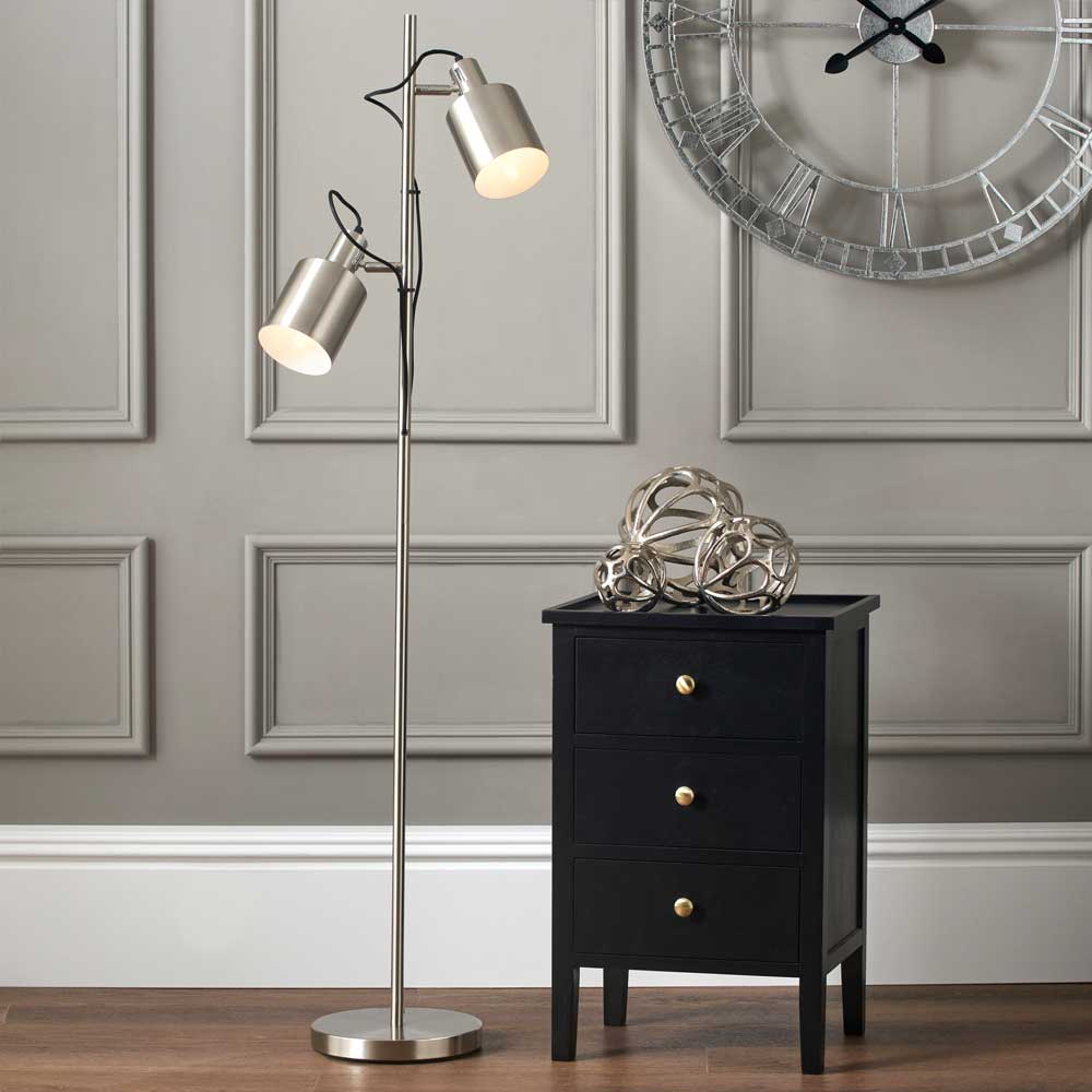 The Aaron Brushed Chrome Metal Task Lamp is ideal for reading