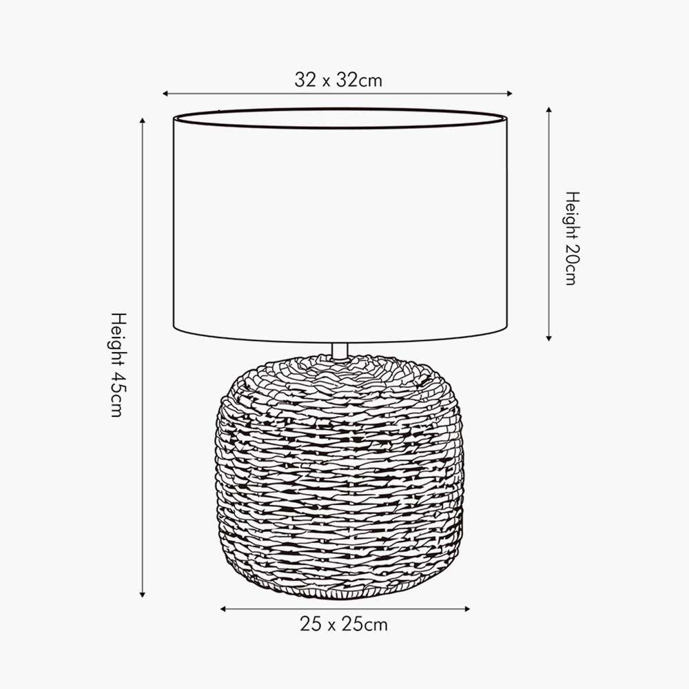 Sizes of the Acer natural table lamp