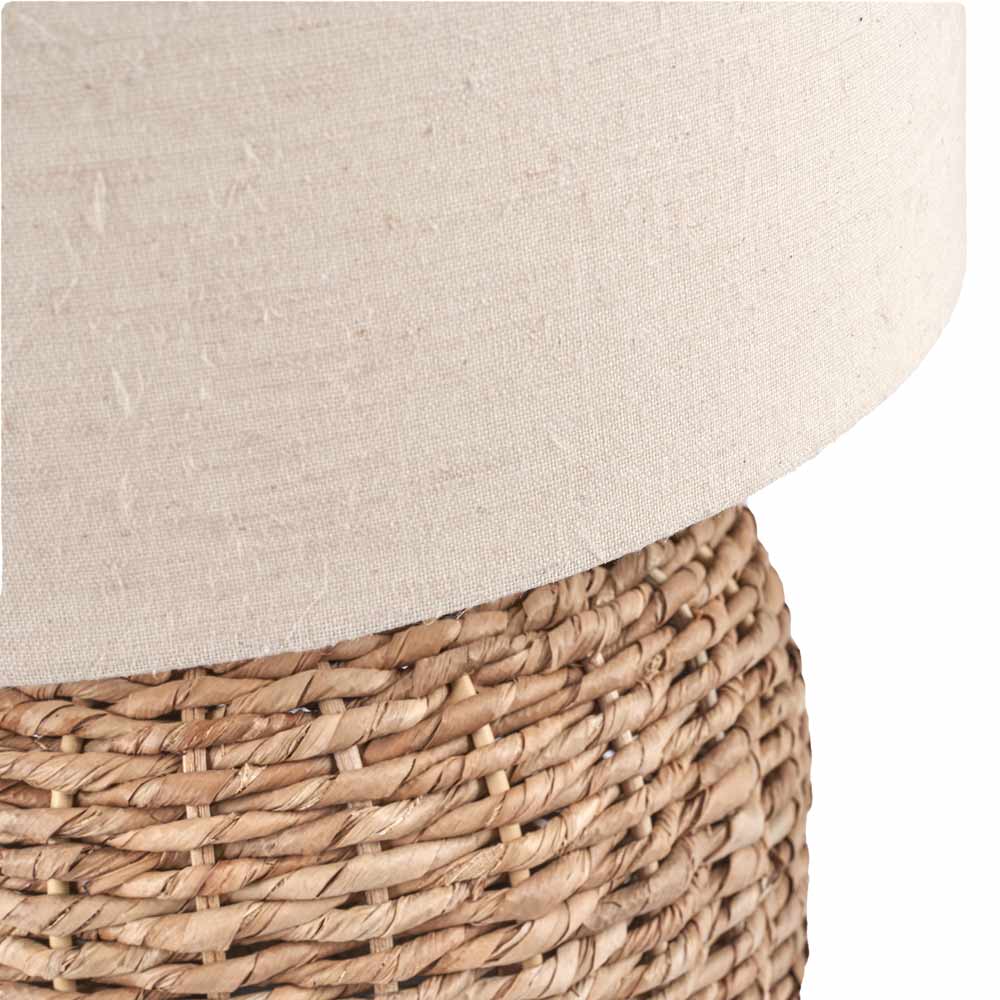 The Acer natural table lamp includes a beige jute lampshade