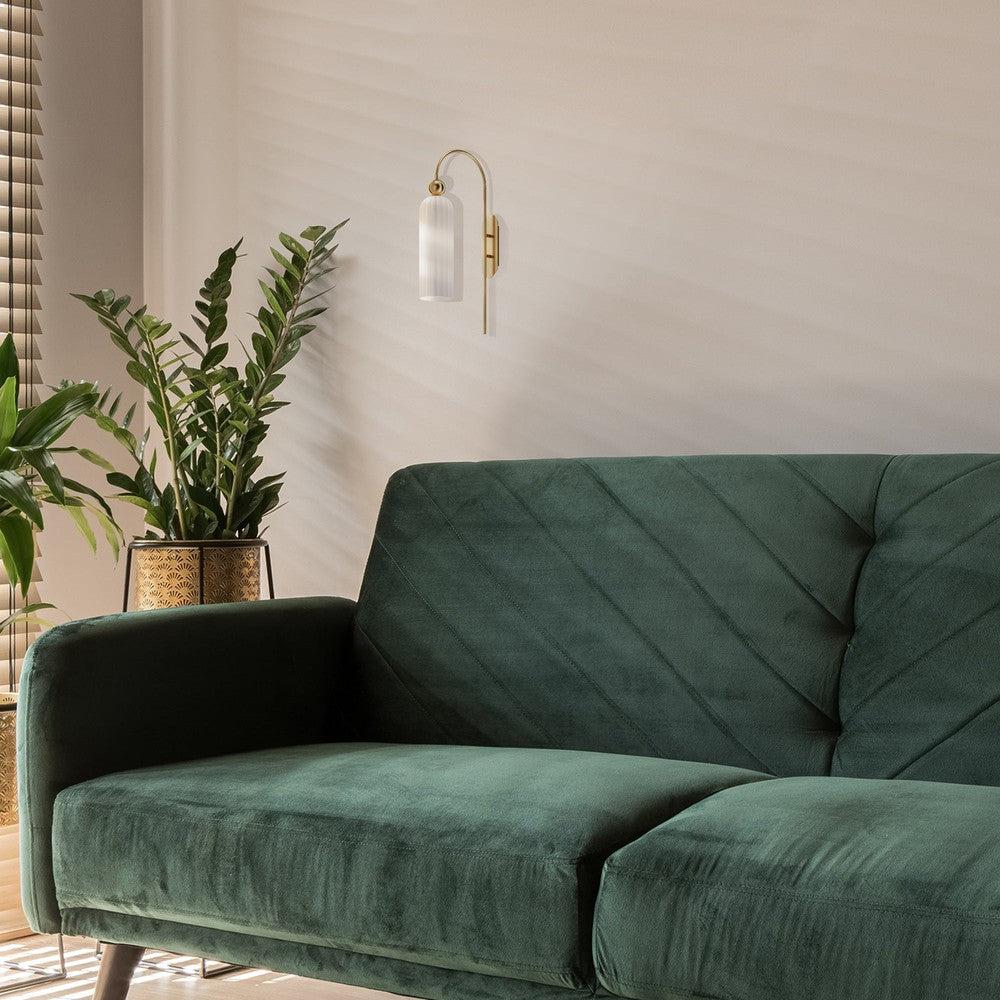 Antic Wall Lamp With Gold Styling - Ribbed Frosted-Maytoni-South Charlotte Fine Lighting