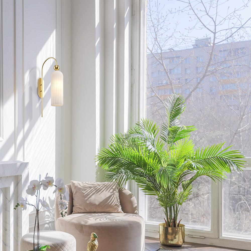 Antic Wall Lamp With Gold Styling - Ribbed Frosted-Maytoni-South Charlotte Fine Lighting
