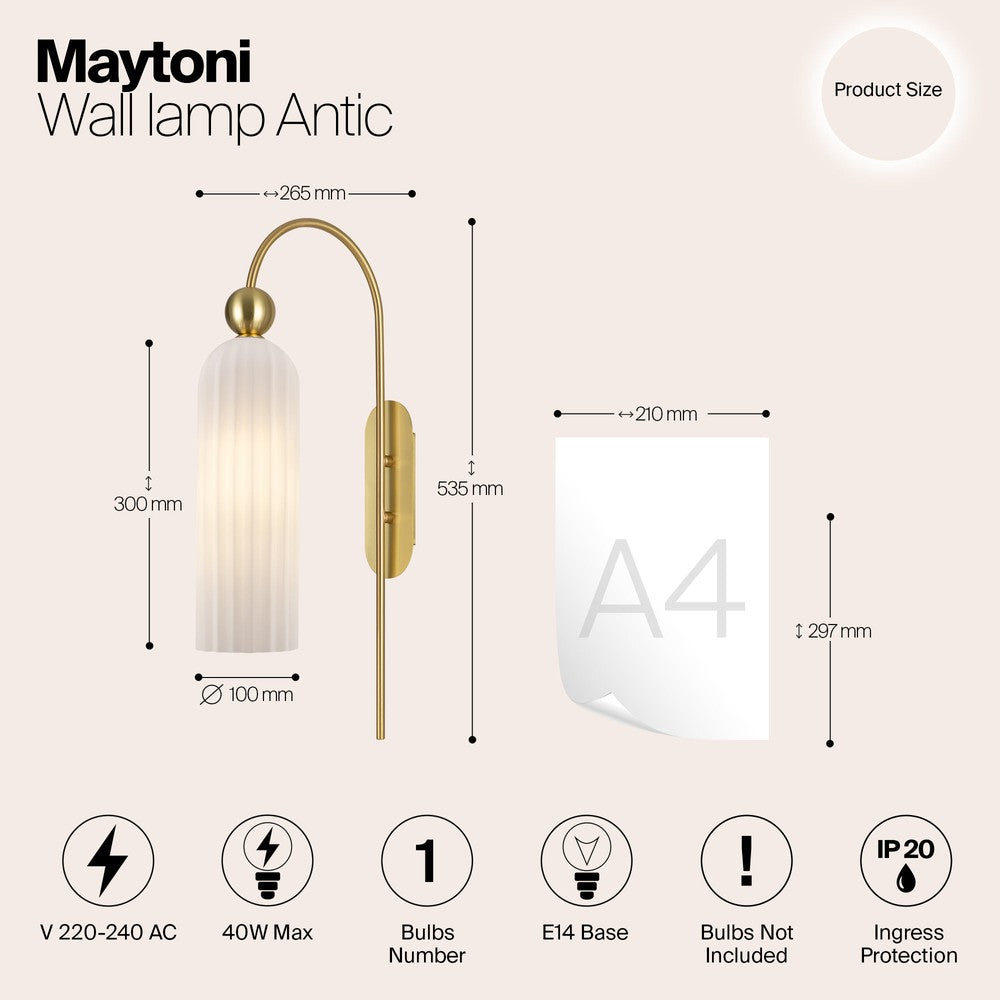 Antic Wall Pendant Lamp With Gold Styling-Maytoni-South Charlotte Fine Lighting