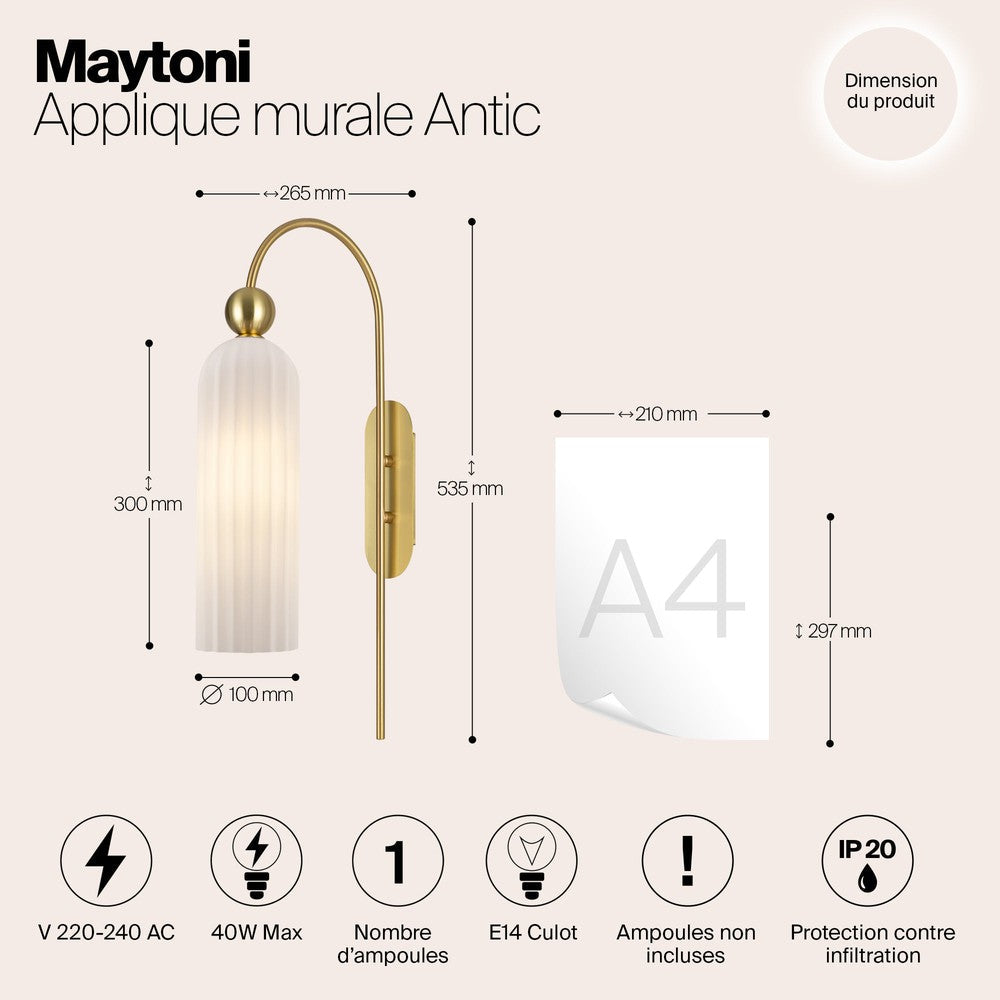 Antic Wall Pendant Lamp With Gold Styling-Maytoni-South Charlotte Fine Lighting