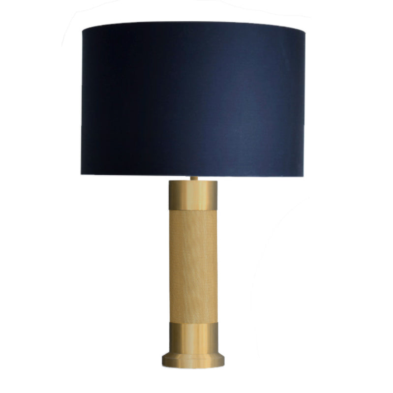 Luxury LOOM Table light in brass weave and brushed brass, supplied by South Charlotte Fine lighting